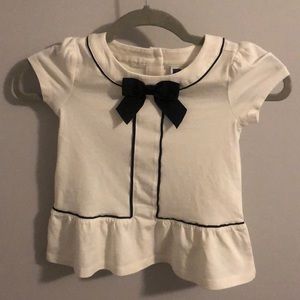 Janie & Jack Black and White Peplum Top with Bow